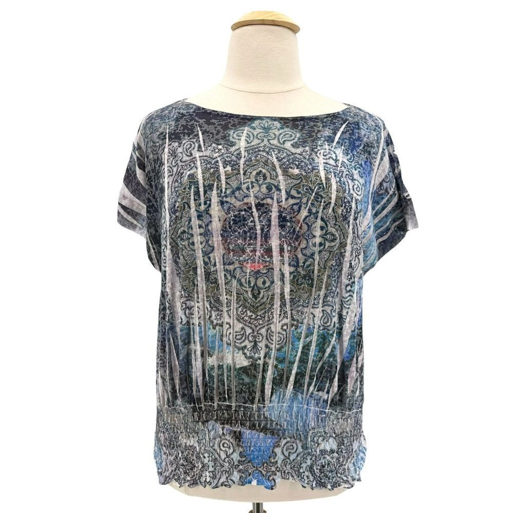 Vintage Carole Little Hippie Boho Multicolor Top Womens 1X